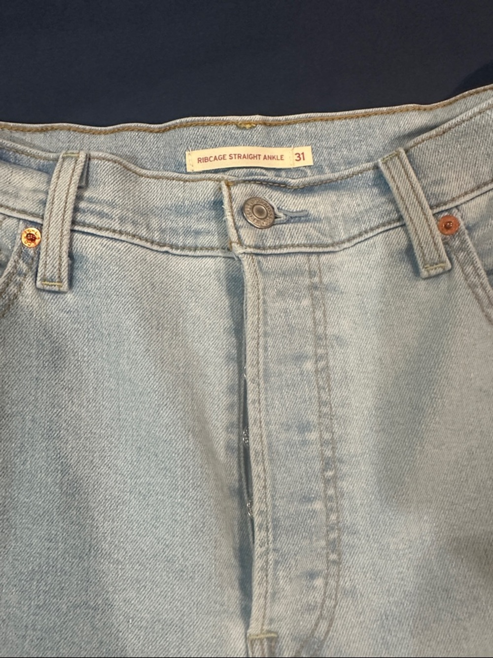 Levi's Light Wash Ribcage Straight Ankle Jeans
